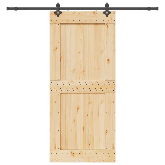 Porta Scorrevole con Set Hardware 100x210cm Legno Massello Pino