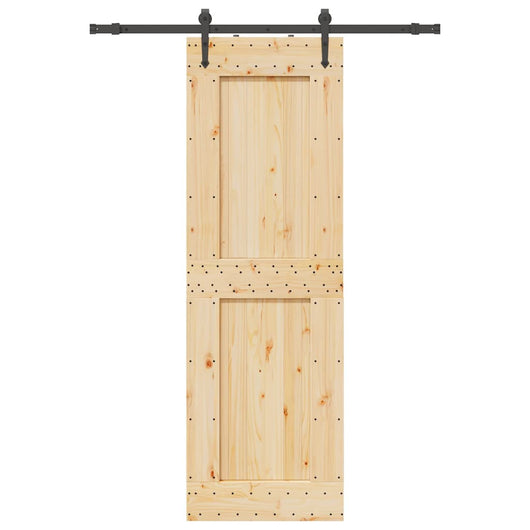 Porta Scorrevole con Set Hardware 70x210 cm Legno Massello Pino 3332736