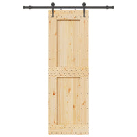 Porta Scorrevole con Set Hardware 70x210 cm Legno Massello Pino