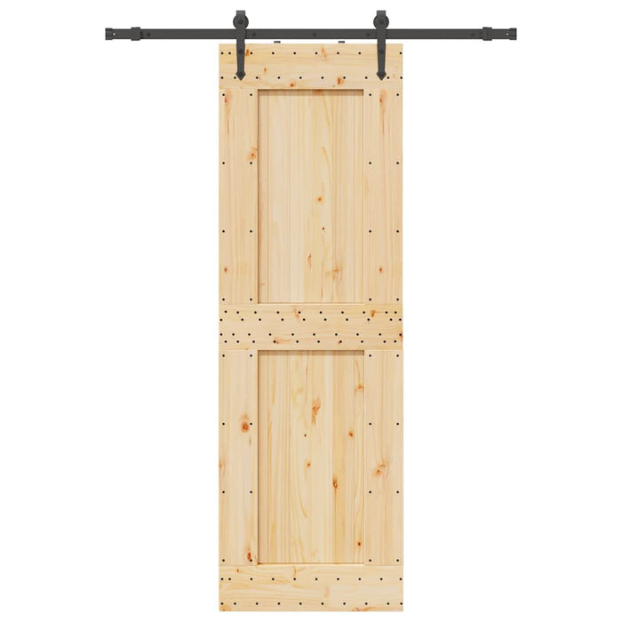 Porta Scorrevole con Set Hardware 70x210 cm Legno Massello Pino 3332736