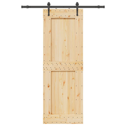 Porta Scorrevole con Set Hardware 80x210 cm Legno Massello Pino