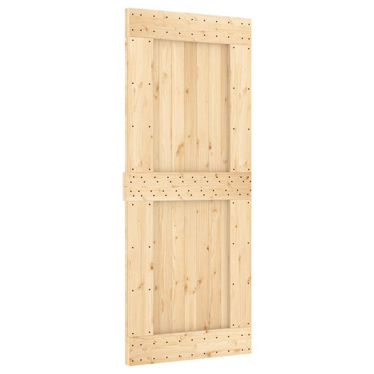 Porta Scorrevole con Set Hardware 85x210 cm Legno Massello Pino 3332738