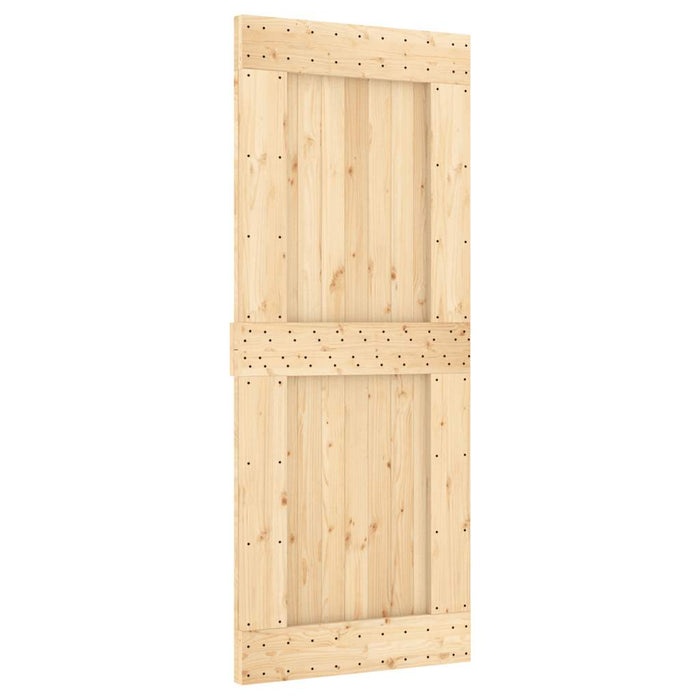 Porta Scorrevole con Set Hardware 85x210 cm Legno Massello Pino 3332738