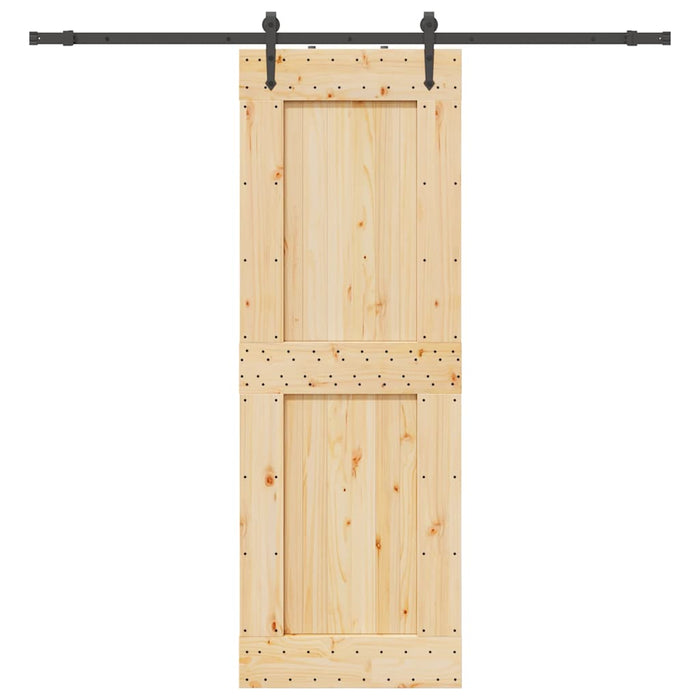 Porta Scorrevole con Set Hardware 80x210 cm Legno Massello Pino 3332743