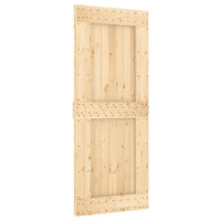 Porta Scorrevole con Set Hardware 85x210 cm Legno Massello Pino 3332744