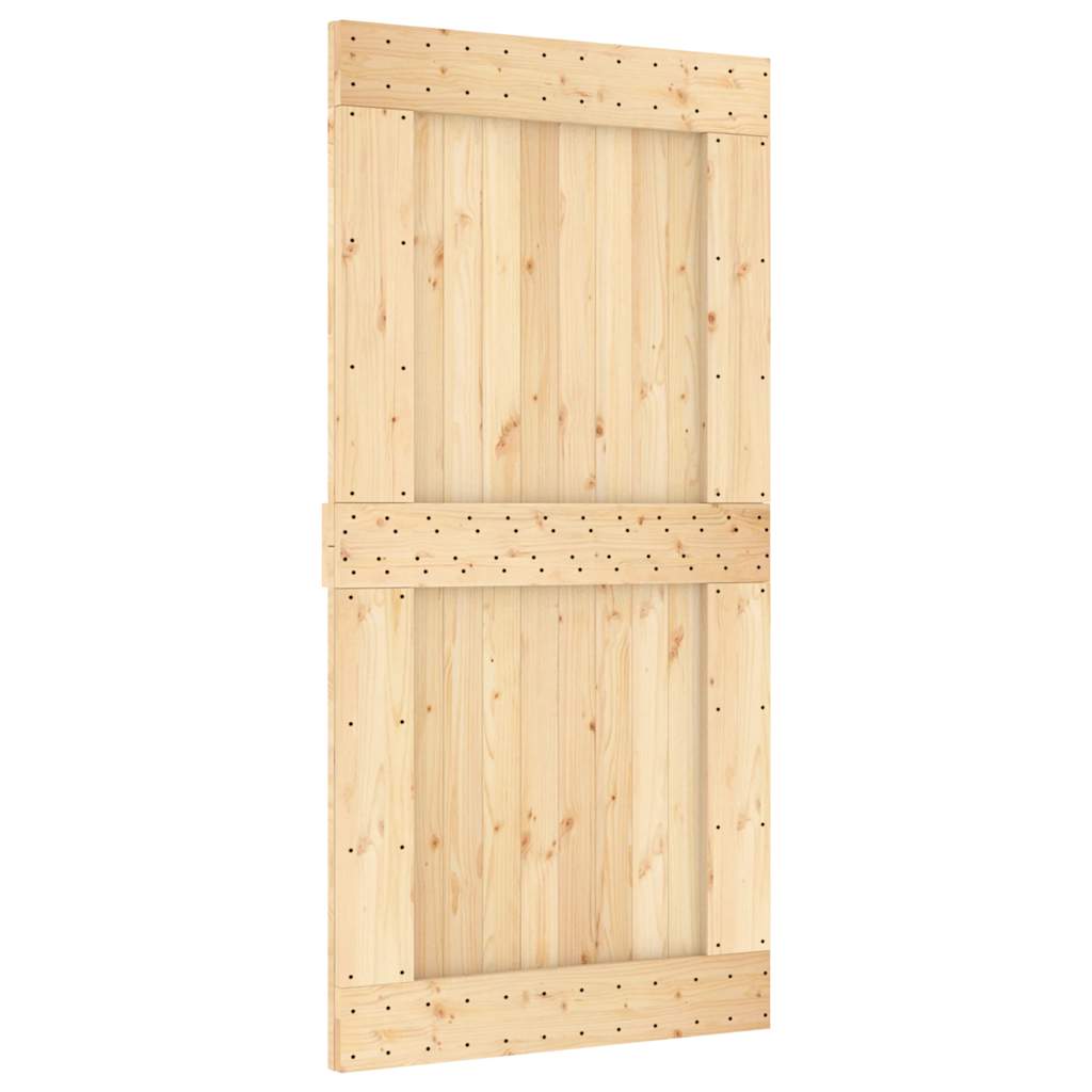 Porta Scorrevole con Set Hardware 100x210cm Legno Massello Pino 3332747