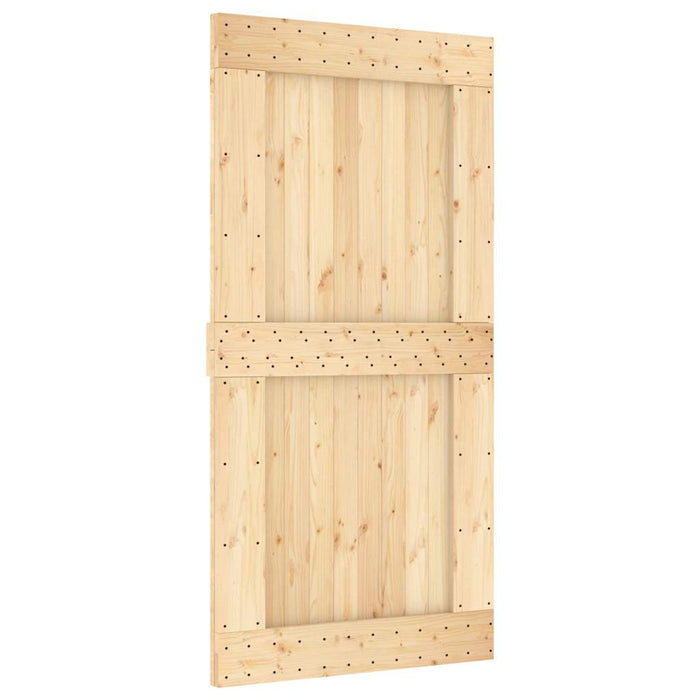 Porta Scorrevole con Set Hardware 100x210cm Legno Massello Pino 3332747