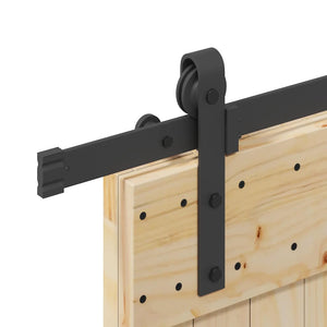 Porta Scorrevole con Set Hardware 85x210 cm Legno Massello Pino 3332750