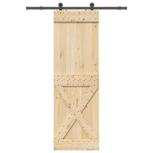Porta Scorrevole con Set Hardware 70x210 cm Legno Massello Pino 3332760
