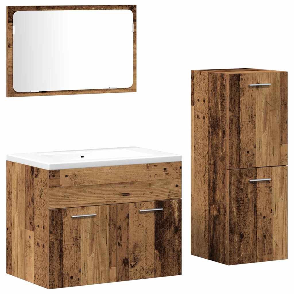 Set di Mobili da Bagno 3 pcs Legno vecchio 60 x 38.5 x 46 cm 3332497