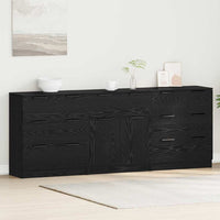 Credenza 3 pcs Rovere nero 60 x 30 x 70 cm Legno multistrato 3332521