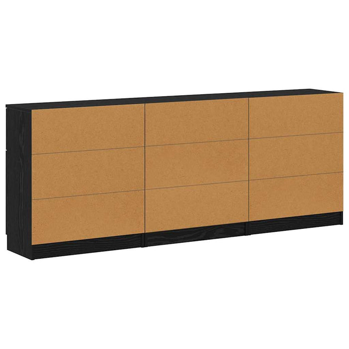 Credenza 3 pcs Rovere nero 60 x 30 x 70 cm Legno multistrato 3332521