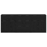Credenza 3 pcs Rovere nero 60 x 30 x 70 cm Legno multistrato 3332521
