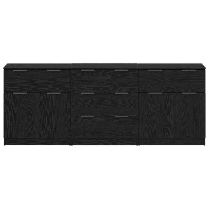 Credenza 3 pcs Rovere nero 60 x 30 x 70 cm Legno multistrato 3332521