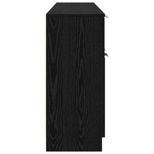 Credenza 3 pz-Set di 3 Buffet-Armadio da cucina Rovere Nero 181 x 30 x 70 cm Legno multistrato