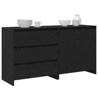 Credenza 2 pz-Set di 2 Buffet-Armadio da cucina Nero 70 x 41 x 75 cm Legno multistrato