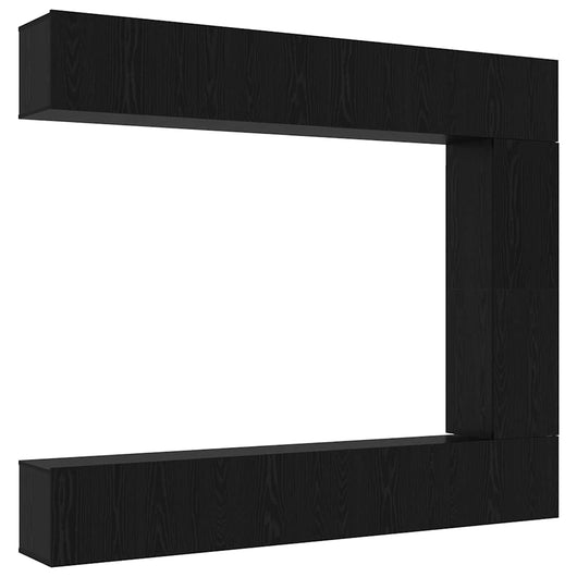 Set mobile TV 5 pz-Set di 5 Credenza per TV Rovere Nero Legno multistrato 987178