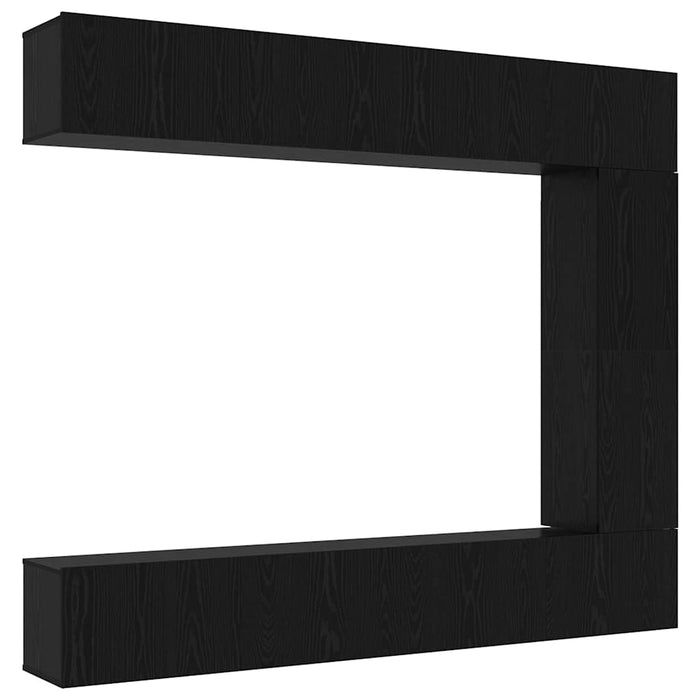 Set mobile TV 5 pz-Set di 5 Credenza per TV Rovere Nero Legno multistrato 987178
