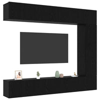 Set mobile TV 5 pz-Set di 5 Credenza per TV Rovere Nero Legno multistrato 987178