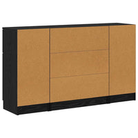 vidaXL Credenza 3 pcs Rovere nero 121 x 30 x 70 cm Legno multistrato
