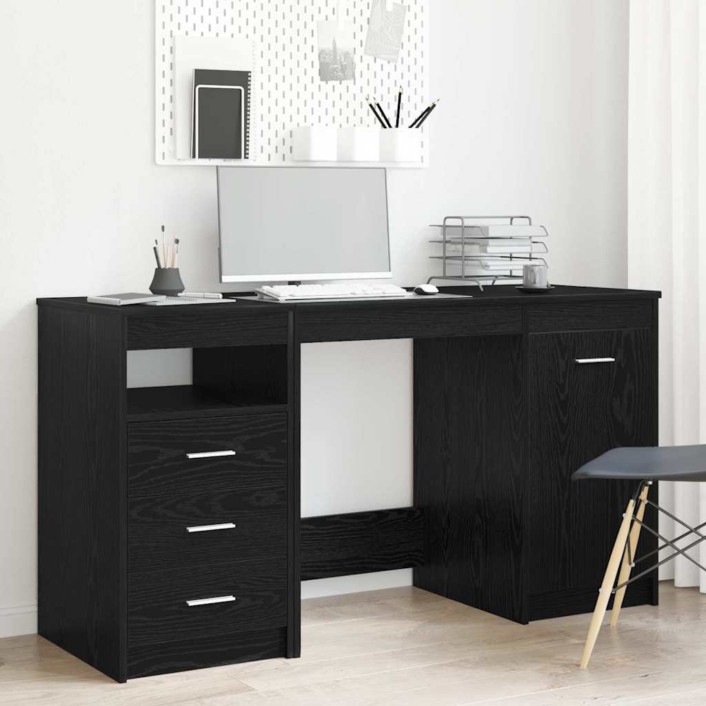 vidaXL Scrivania Rovere nero 140 x 50 x 76 cm Legno multistrato