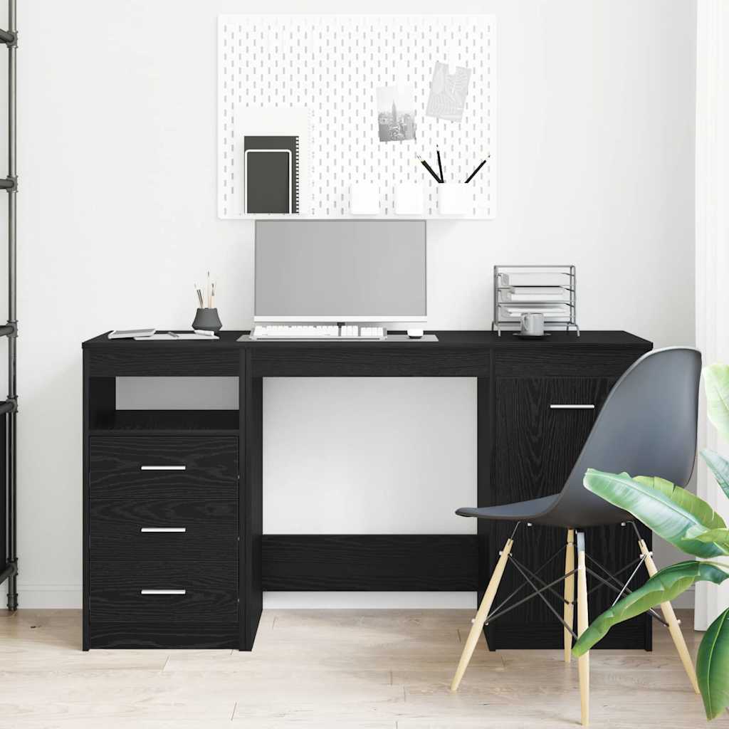 vidaXL Scrivania Rovere nero 140 x 50 x 76 cm Legno multistrato