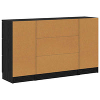 vidaXL Credenza 3 pcs Rovere nero 121 x 30 x 70 cm Legno multistrato