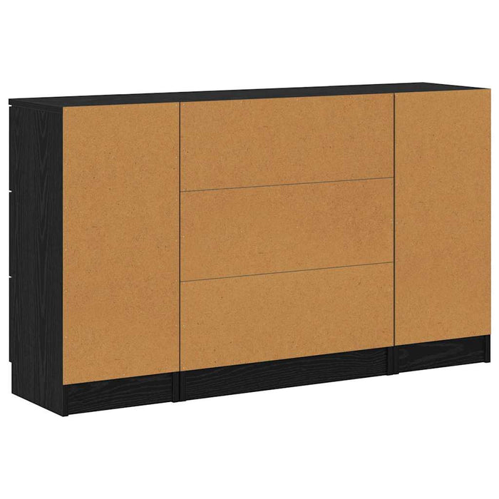 Credenza 3 pcs Rovere nero 121 x 30 x 70 cm Legno multistrato 3332544