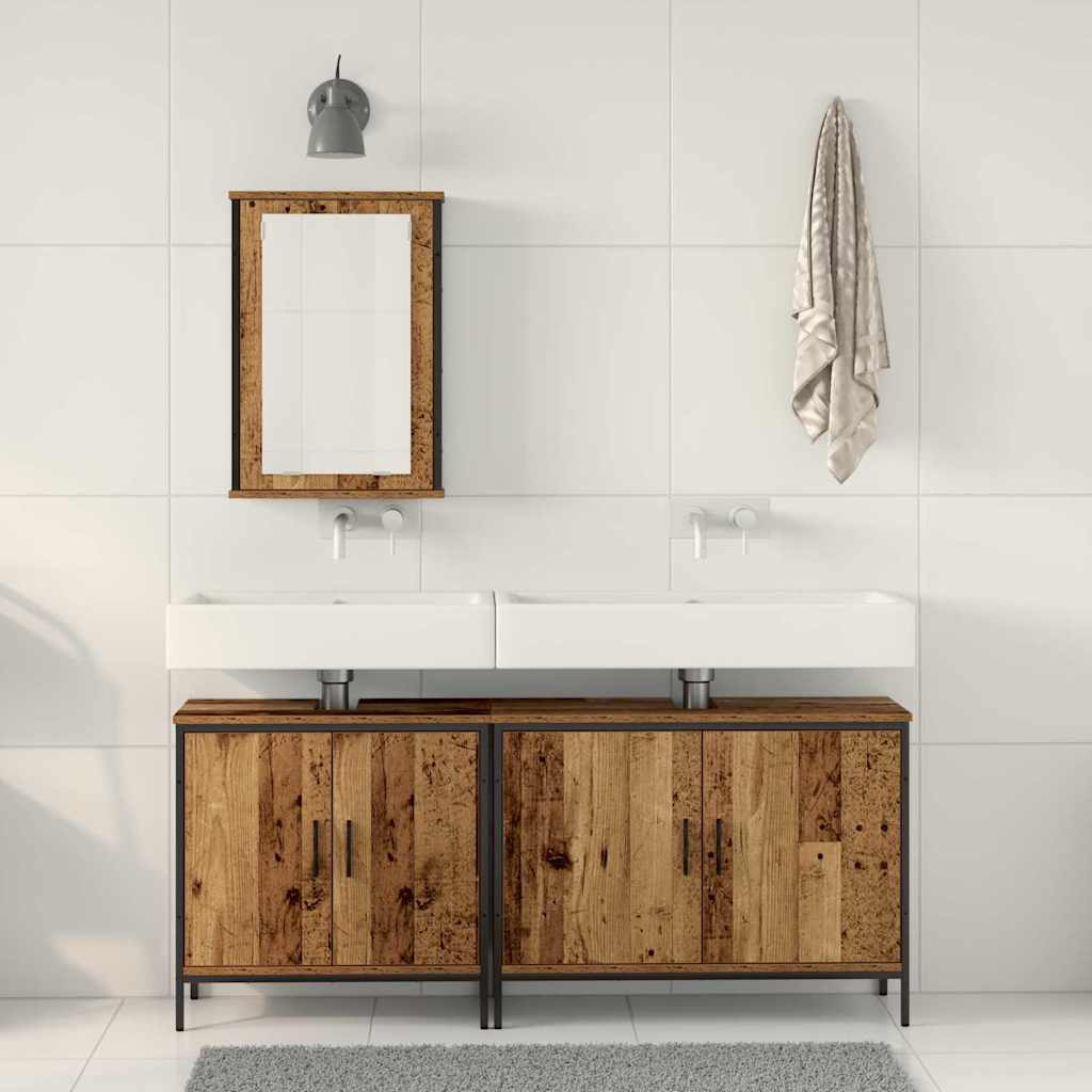 Set di mobili da bagno a 3 pezzi  legno invecchiato 3332548