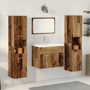 Set di mobili per il bagno con porta 4 pcs Legno vecchio 3332568