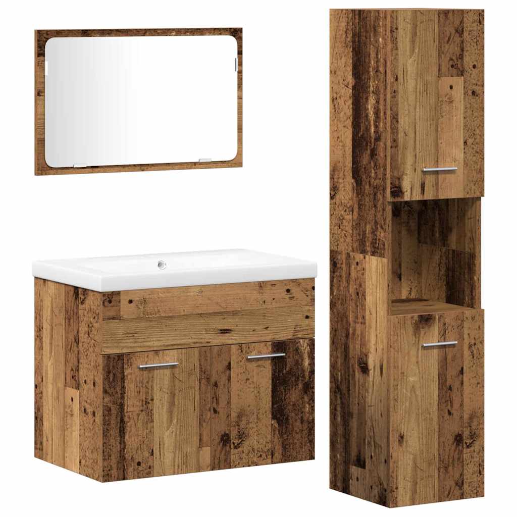 Set di mobili per il bagno Montaggio a parete Legno multistrato 3332573