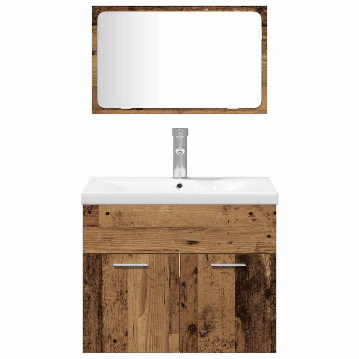 vidaXL Set Altro 3 pcs Legno vecchio 30 x 30 x 80 cm Legno multistrato