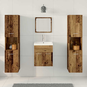Set di Mobili per Bagno in 5 Pezzi Legno Vecchio Legno Ingegnerizzato 3332577