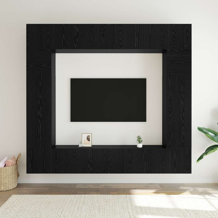 Set mobile TV 8 pcs Rovere nero 100 x 30 x 30 cm 3332585