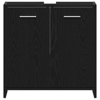 Set di Mobili da Bagno 4 pcs Rovere Nero 30 x 30 x 183.5 cm 3332592