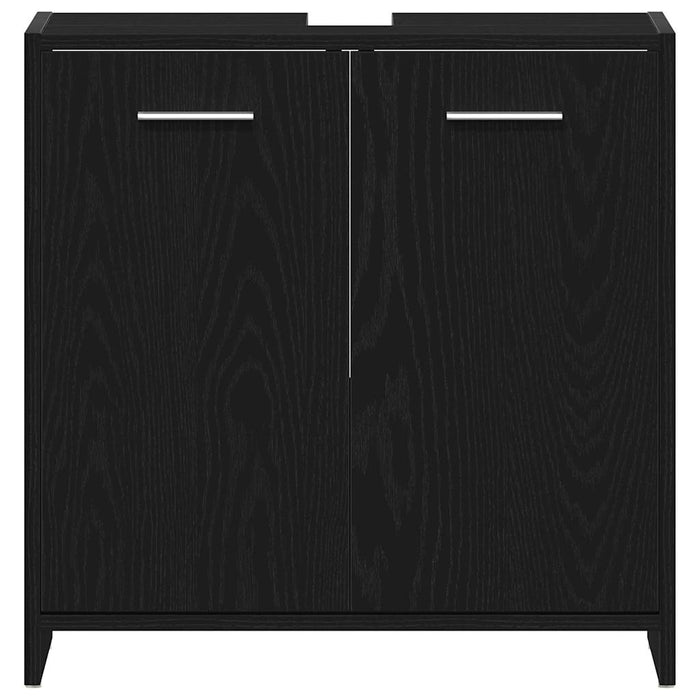 Set di Mobili da Bagno 4 pcs Rovere Nero 30 x 30 x 183.5 cm 3332592