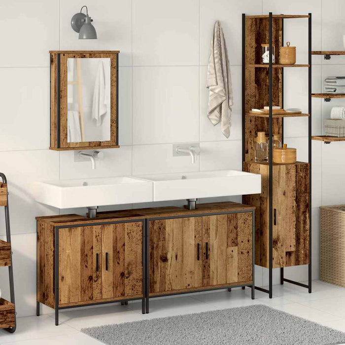 Set di Mobili da Bagno  in 4 Pezzi Legno Antico 3332595