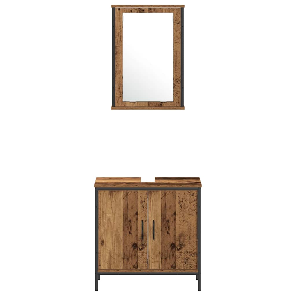 Set di Mobili da Bagno  in 4 Pezzi Legno Antico 3332595