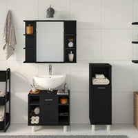 Set di mobili per il bagno 3 pcs Nero 30 x 30 x 99.5 cm 3333048