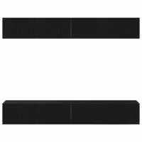 Set mobile TV 4 pz-Set di 4 Credenza per TV Rovere Nero 100 x 30 x 30 cm