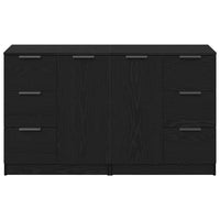 Credenze 2 pz Nero Rovere 60x30x70 cm Legno ingegnerizzato 3333072