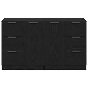 Credenze 2 pz Nero Rovere 60x30x70 cm Legno ingegnerizzato 3333072