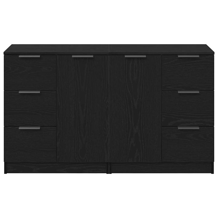 Credenze 2 pz Nero Rovere 60x30x70 cm Legno ingegnerizzato 3333072