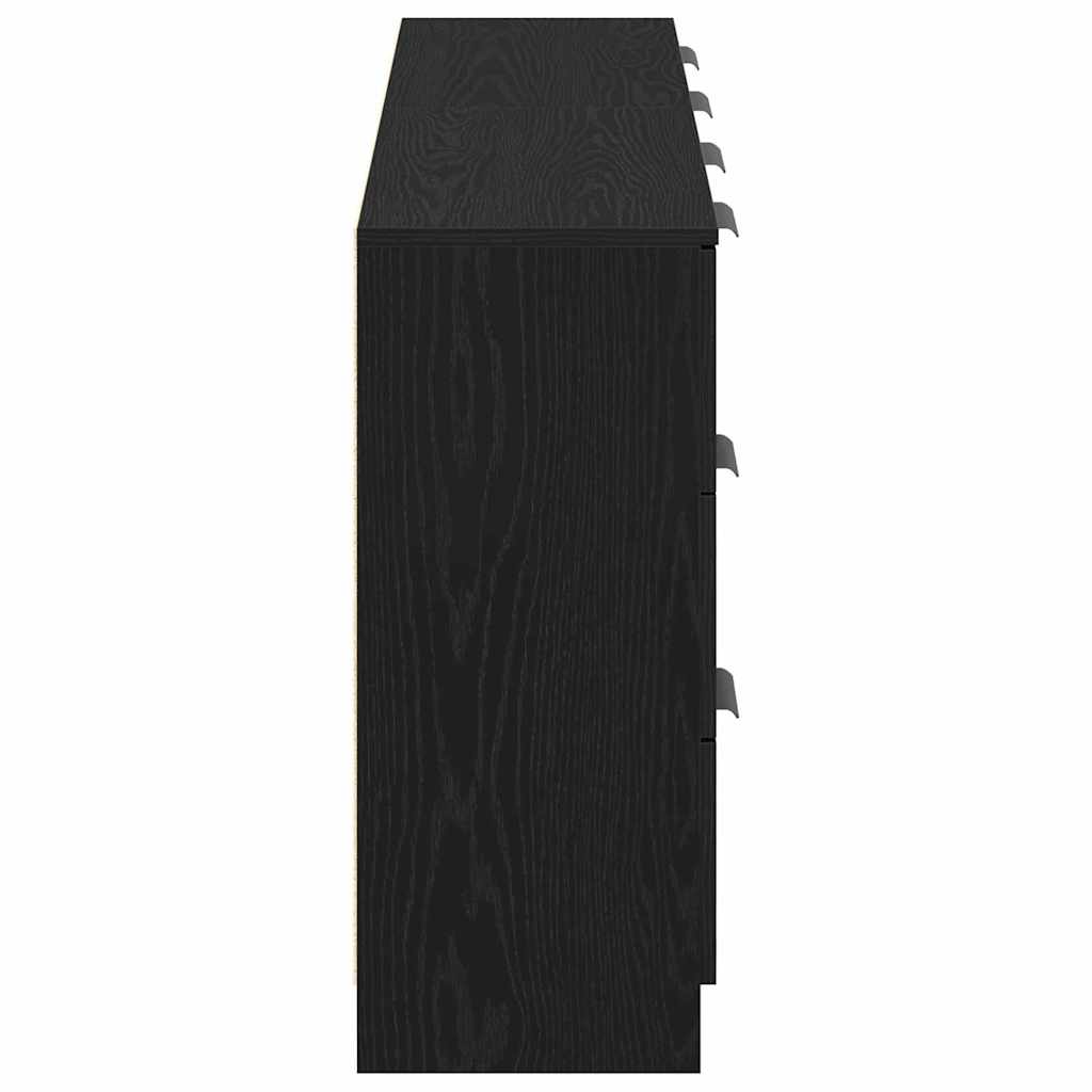 Credenze 2 pz Nero Rovere 60x30x70 cm Legno ingegnerizzato 3333072