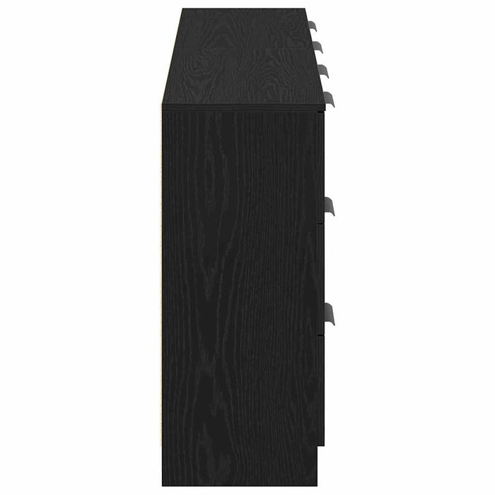 Credenze 2 pz Nero Rovere 60x30x70 cm Legno ingegnerizzato 3333072