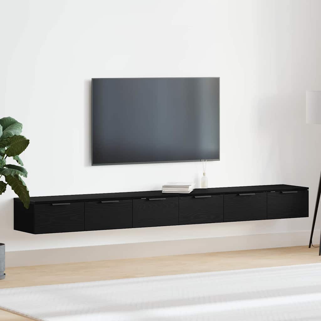 Armadi a parete  Set di 2 Rovere nero 102x30x20 cm Legno ingegnerizzato 3333075