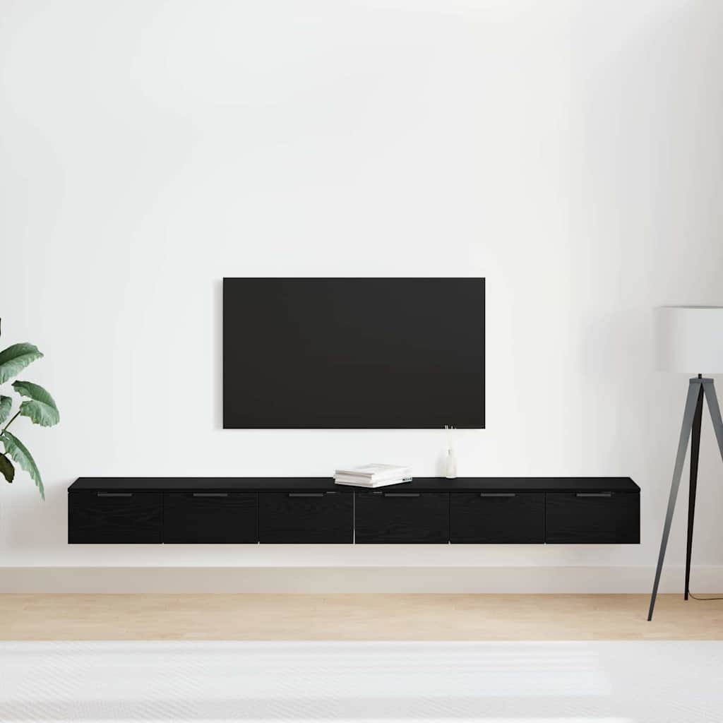 Armadi a parete  Set di 2 Rovere nero 102x30x20 cm Legno ingegnerizzato 3333075