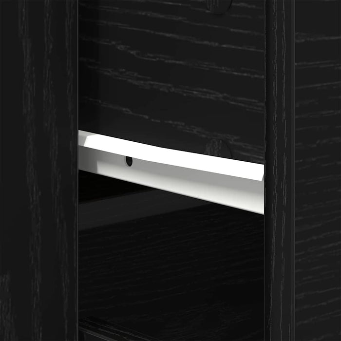 Highboard Rovere nero 80 x 33 x 150 cm Legno multistrato 3333080