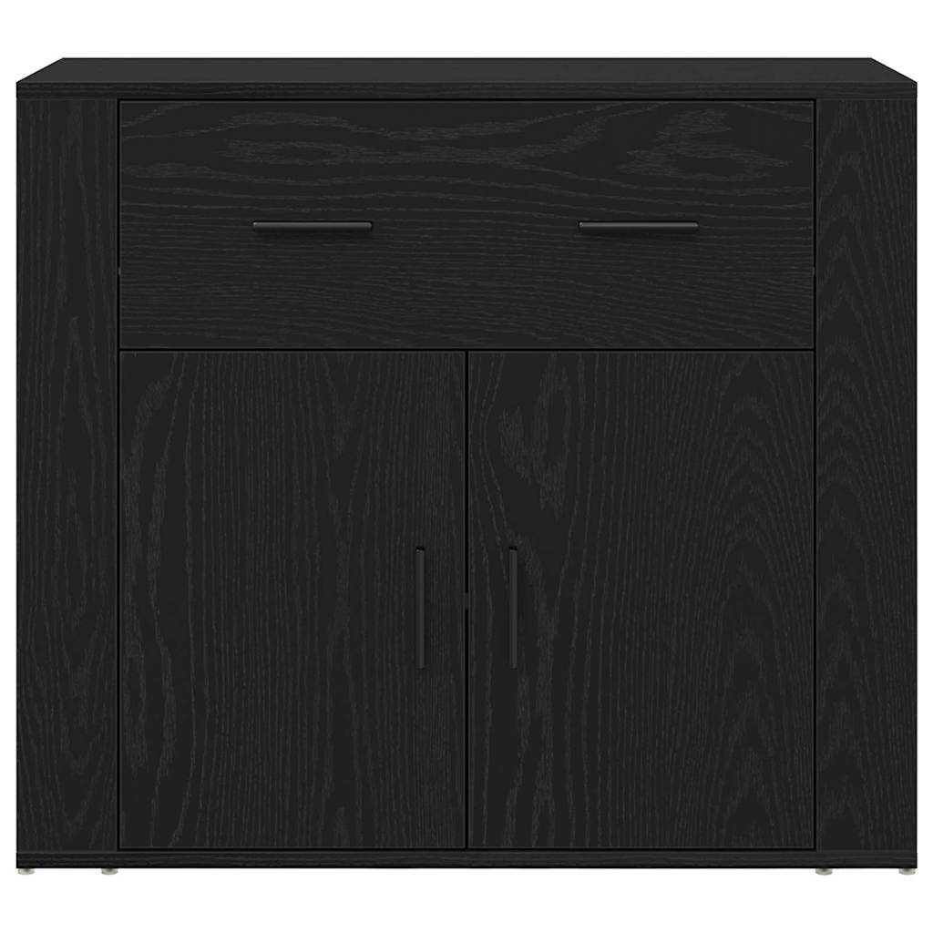 Highboard Rovere nero 80 x 33 x 150 cm Legno multistrato 3333080