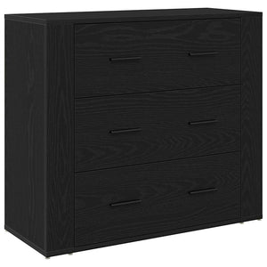 Highboard Rovere nero 80 x 33 x 150 cm Legno multistrato 3333081